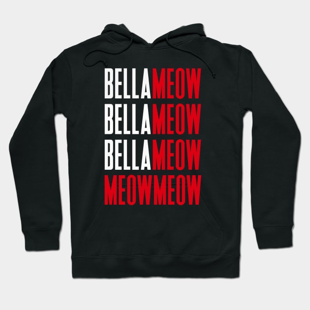 Bella Meow Black Hoodie by The Fat Cat Studio